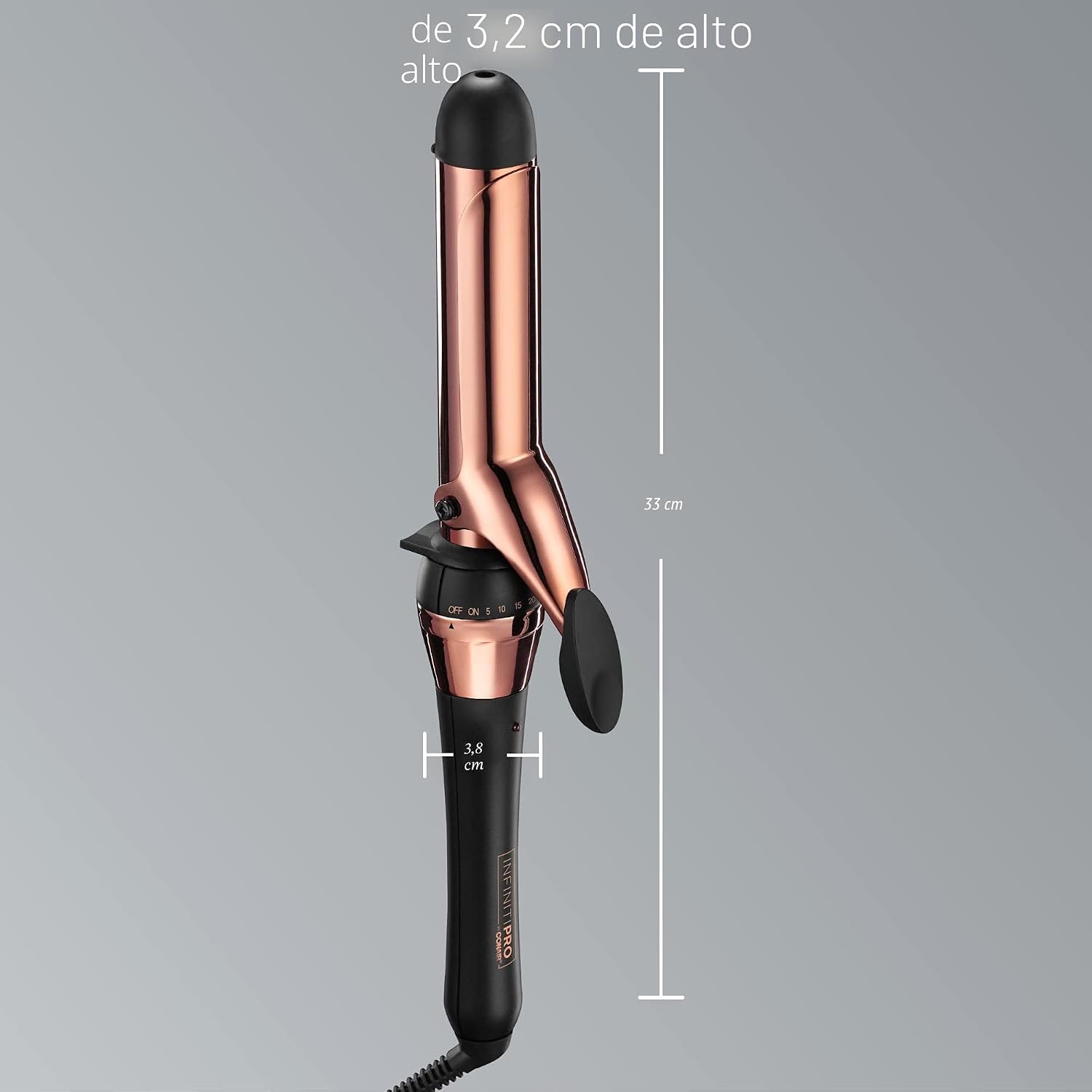 INFINITIPRO BY CONAIR Rizador de titanio de oro rosa de 1 1\/4 pulg...
