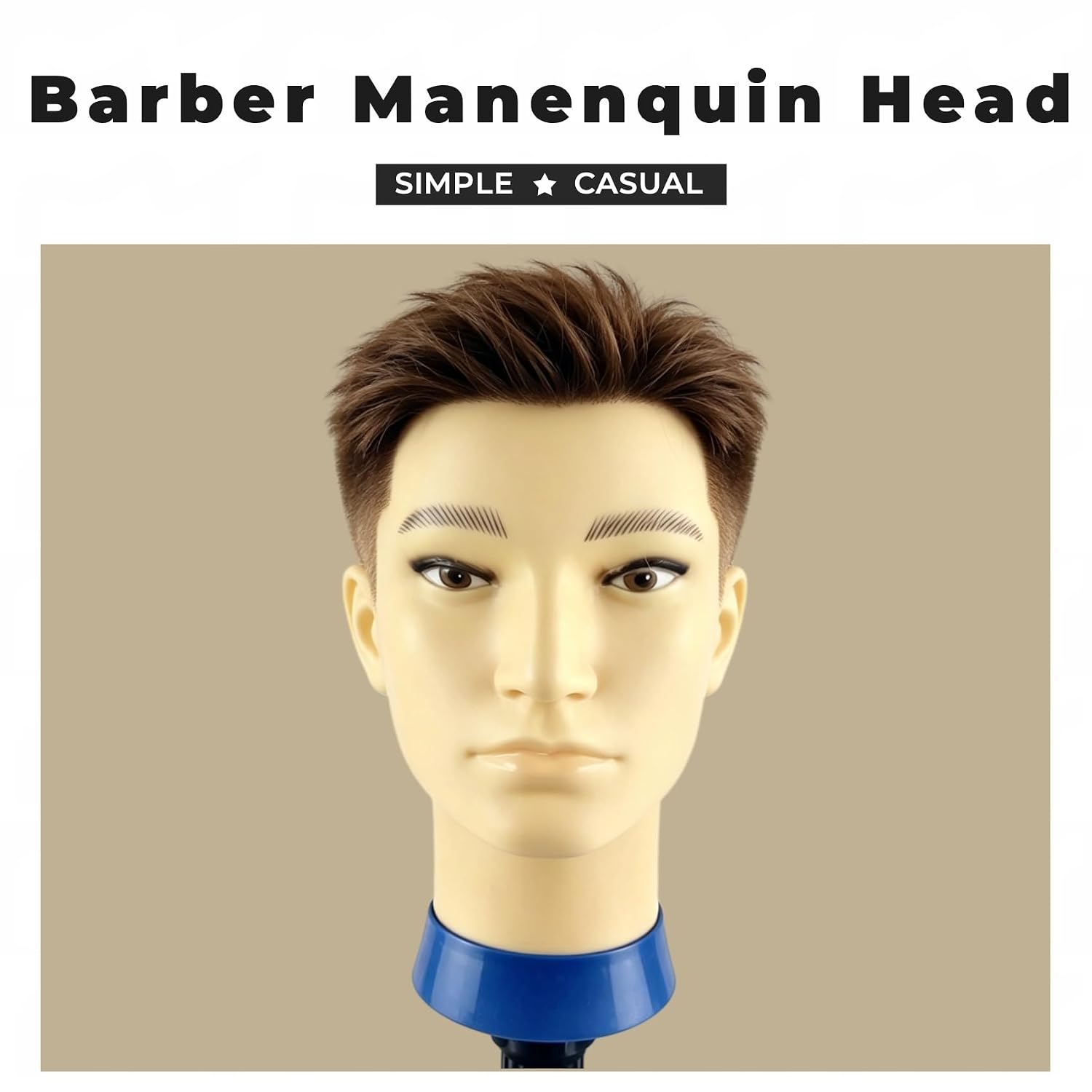 Cabeza de maniquí para hombre con cabello humano, cabeza de maniquí...