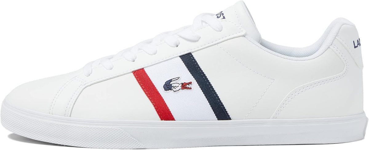 Lacoste Lerond - Tenis para hombre, blanco\/azul marino\/rojo, 13