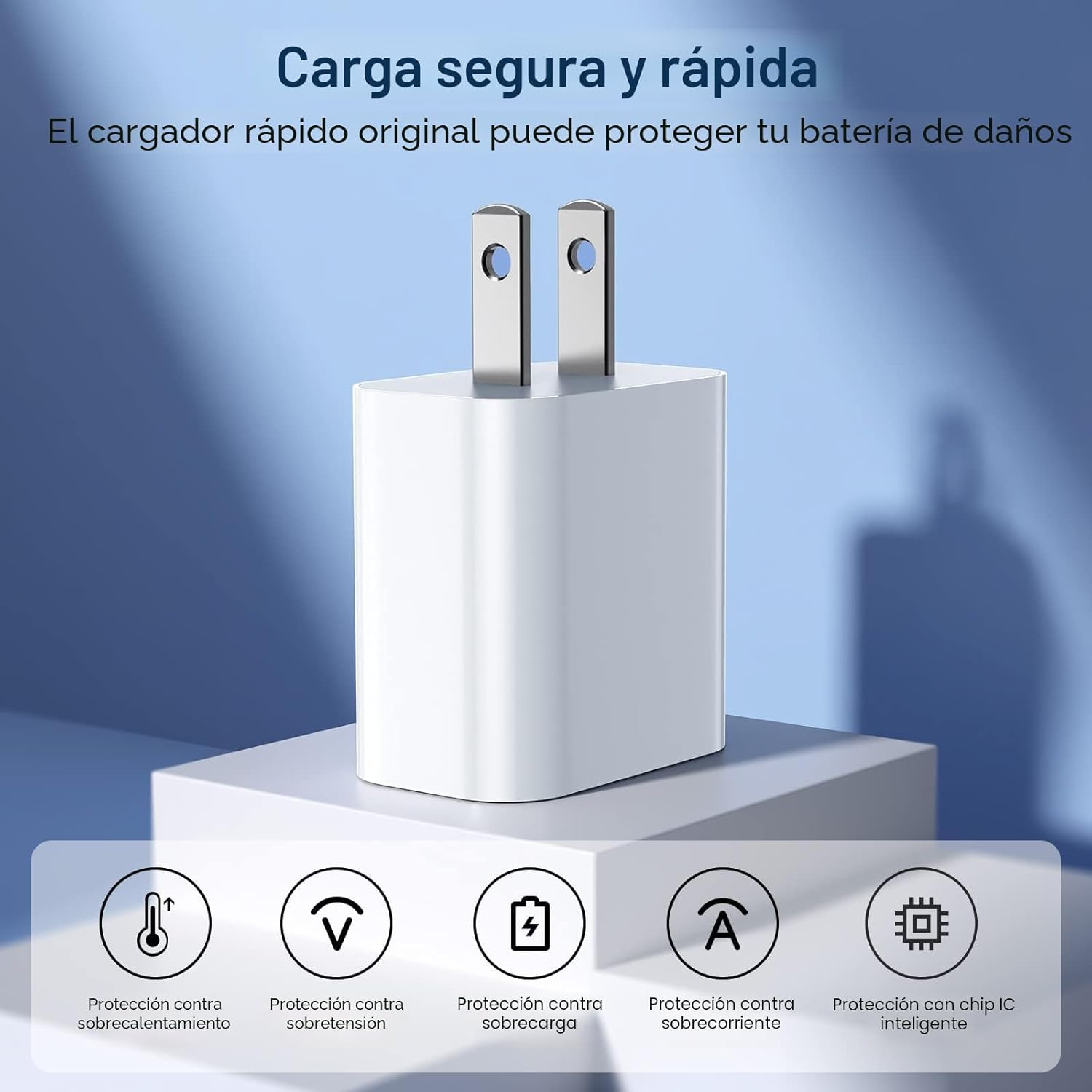 GREPHONE Cargador para iPhone de carga rápida, cargador de pared US...