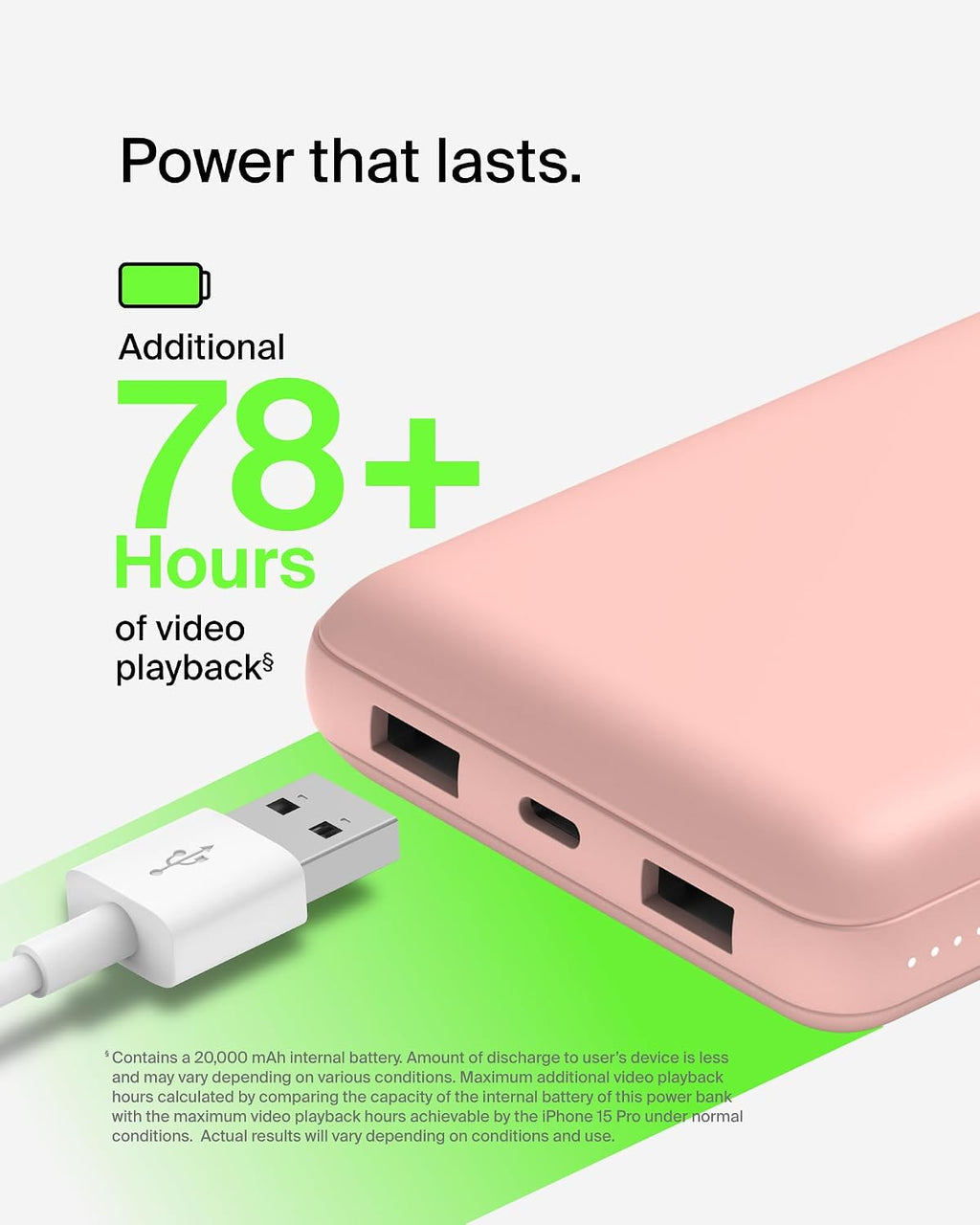 Belkin Cargador portátil, banco de energía USB C de 20000 mAh con 1...