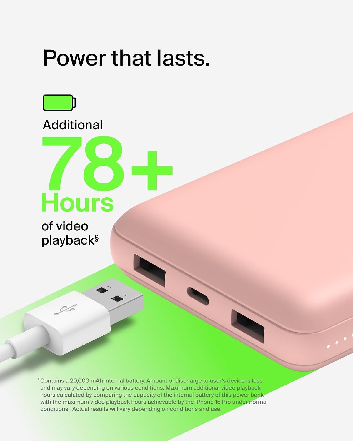 Belkin Cargador portátil, banco de energía USB C de 20000 mAh con 1...