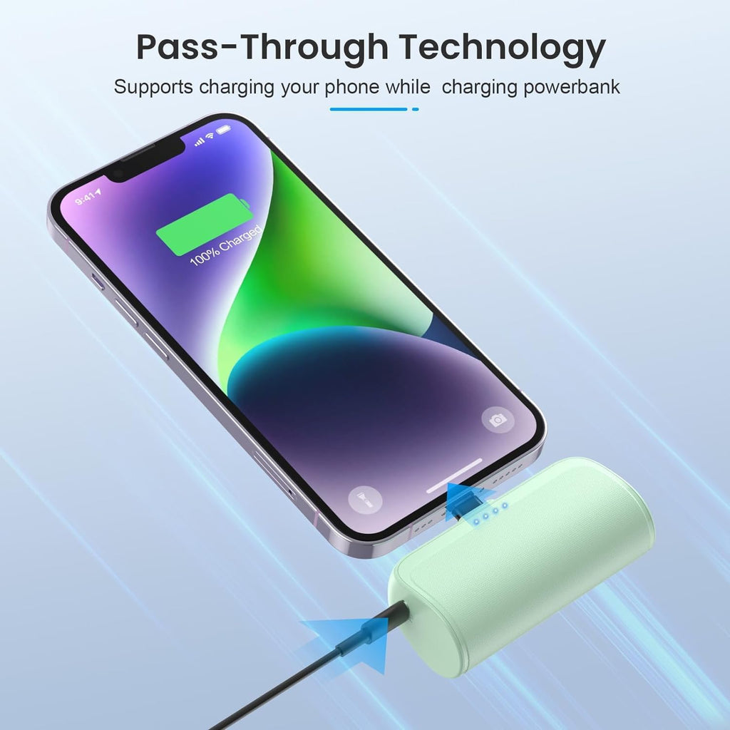 [Paquete de 2] Mini Cargador Portátil para iPhone 5200mAh, Banco de...