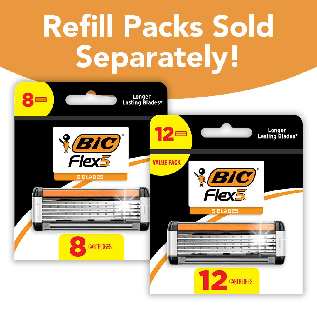 BIC Flex 5 - Maquinillas de afeitar recargables para hombres, repue...