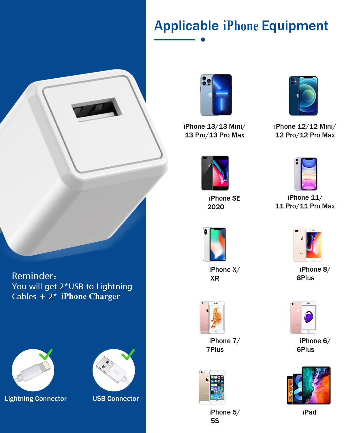 Cable de carga para iPhone de 6 pies, [Certificado MFi de Apple] Pa...