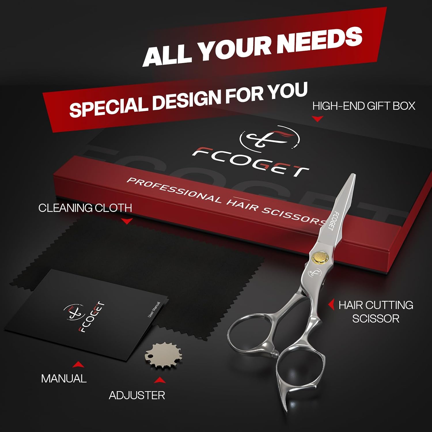 Tijeras profesionales de corte de pelo para mano derecha \u2013 6.8...
