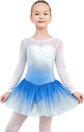 EQSJIU Leotardo de baile de manga larga para niñas, vestido de ball...