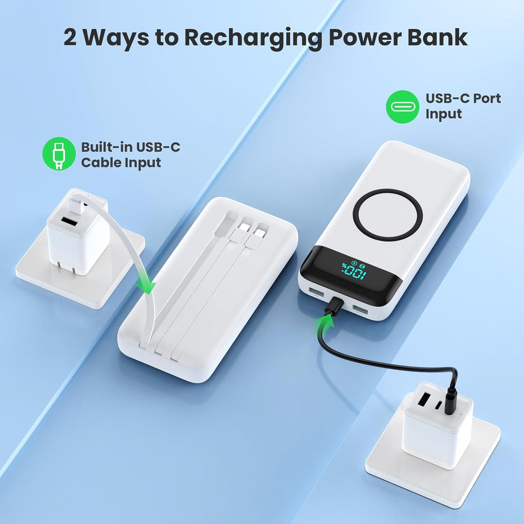 Cargador portátil inalámbrico 40800mAh para iPhone con 3 cables inc...