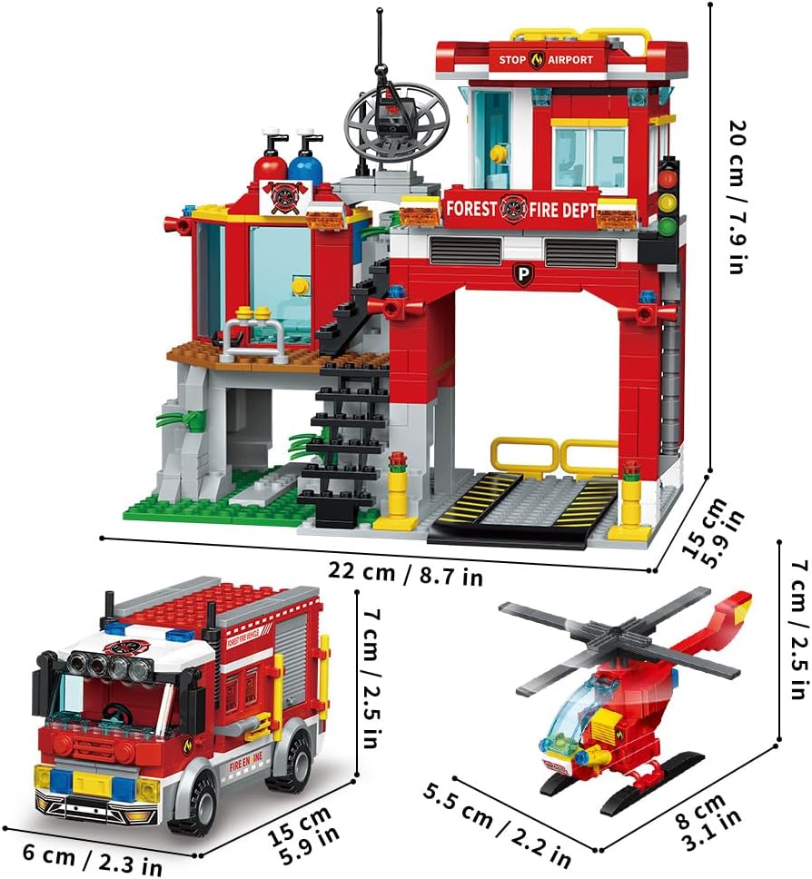 MindBox City Fire Rescue - Juego de construcción con estación de bo...