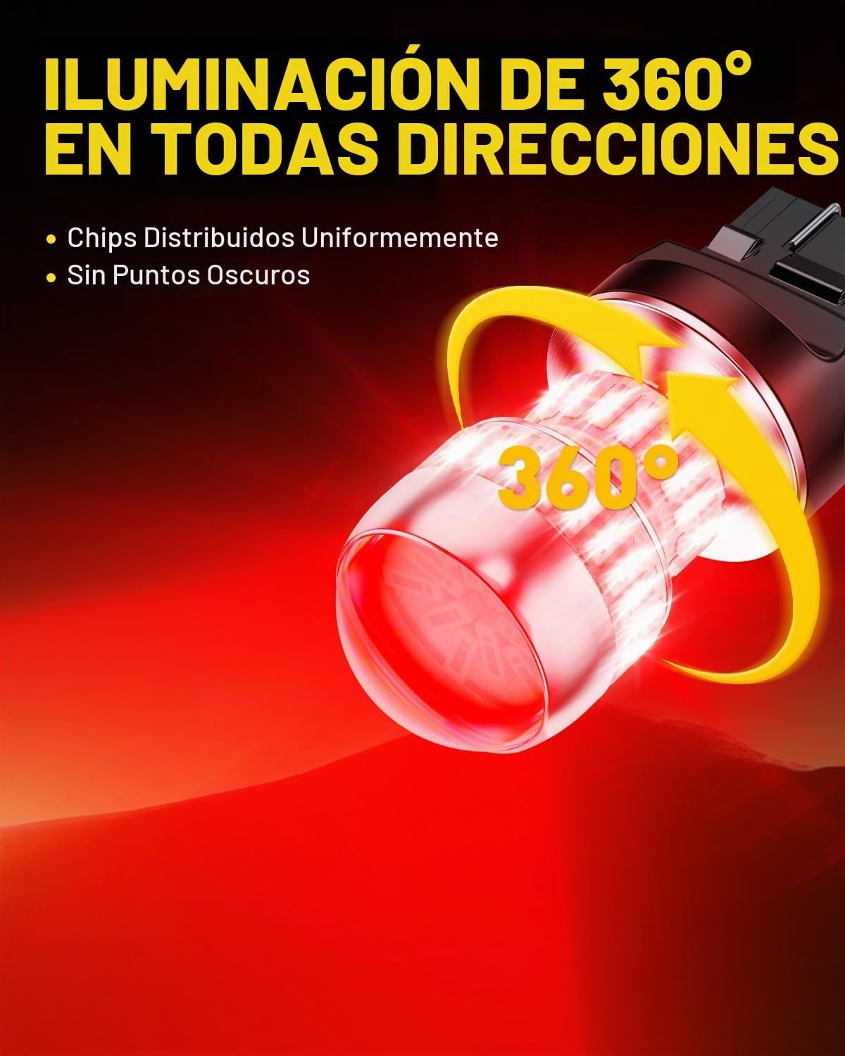 AUXITO Bombilla LED roja 7440 7443 mejorada para luces traseras, lu...