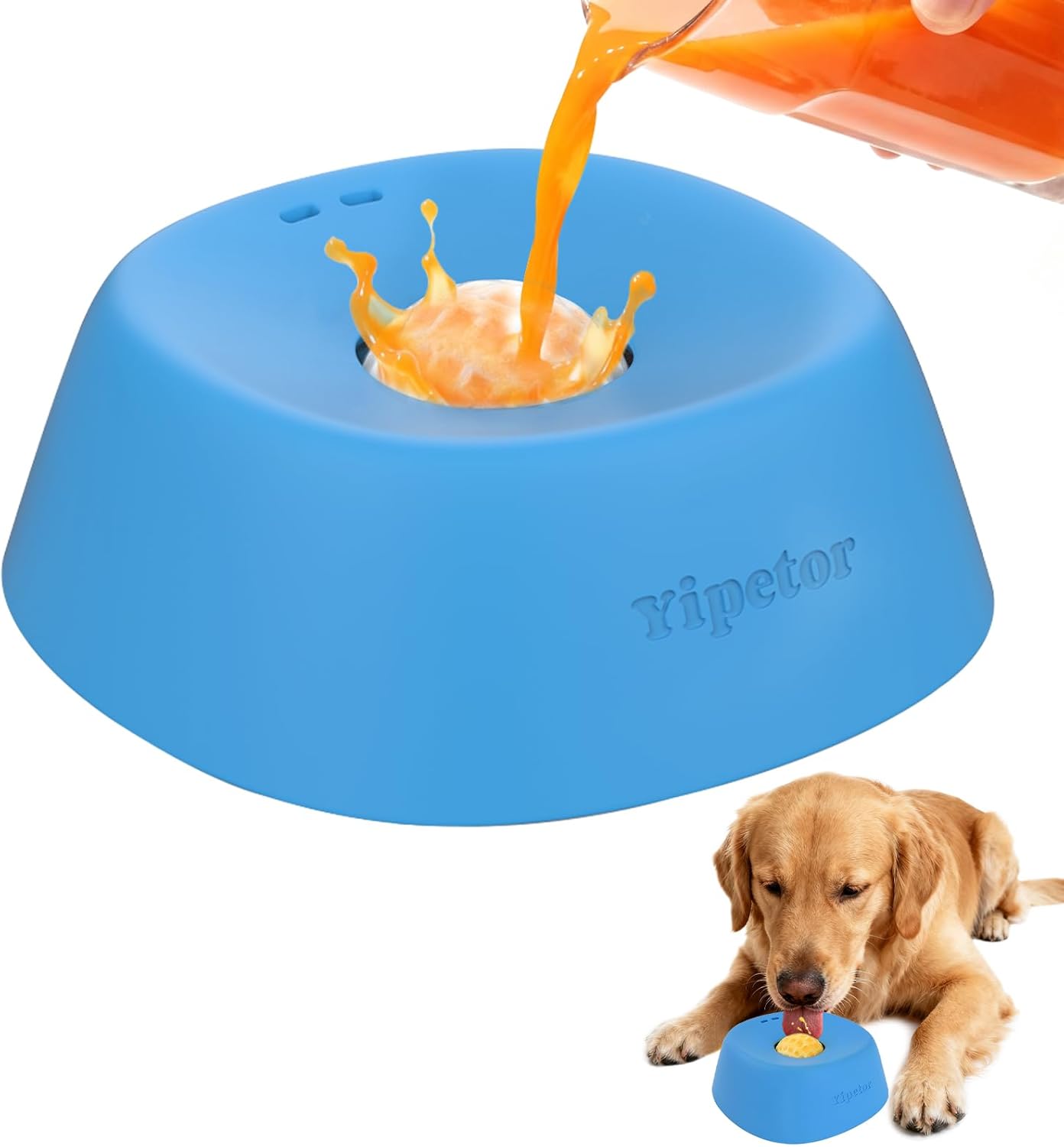 Yipetor Cuencos de alimentación lenta para perros para golosinas lí...