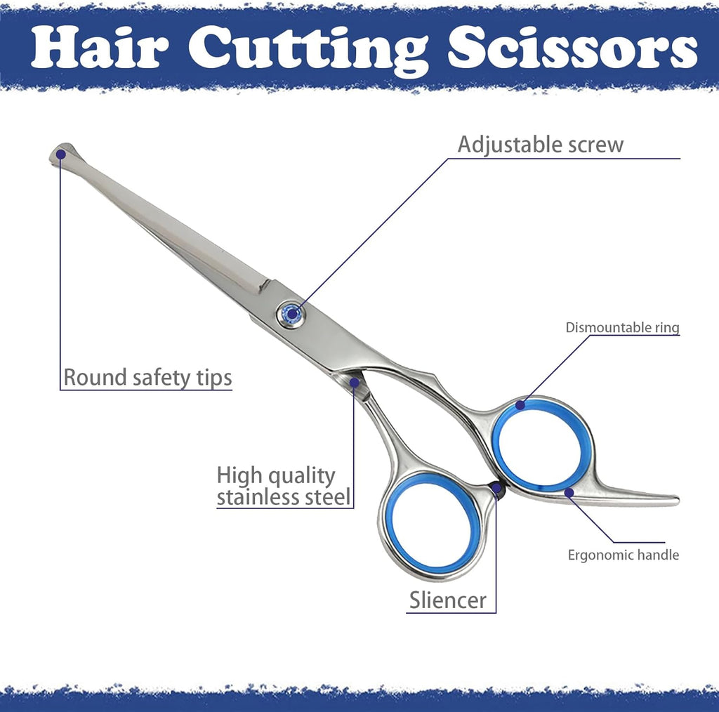 Juego de tijeras de corte de cabello, 27 piezas de tijeras profesio...