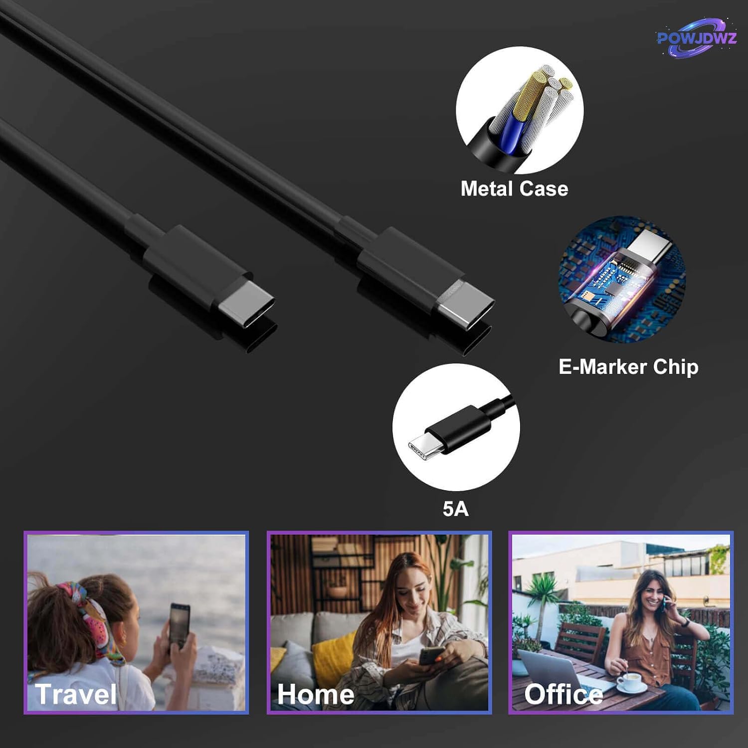 POWJDWZ Cargador USB C de 45 W, carga súper rápida tipo C compatibl...