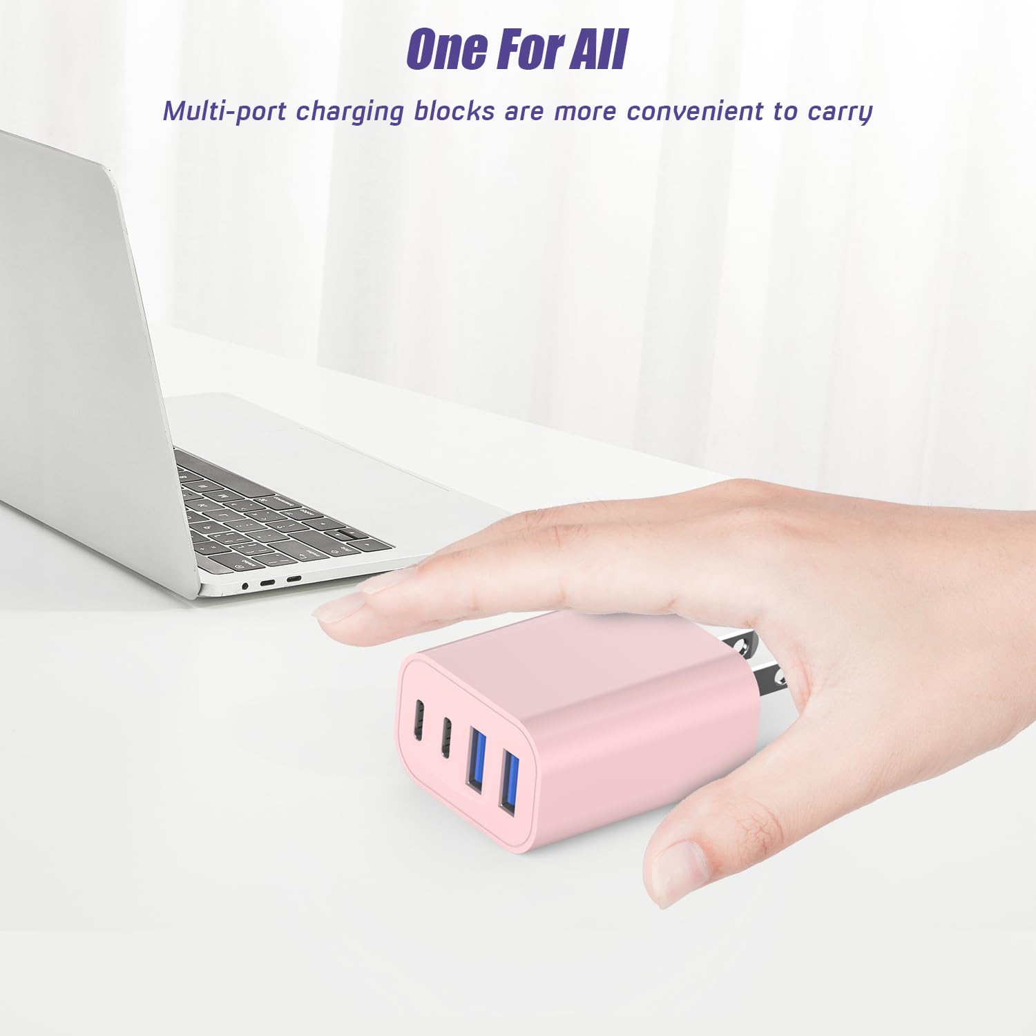 Bloque de carga rápida USB, adaptador de carga de 4 puertos de 40 W...