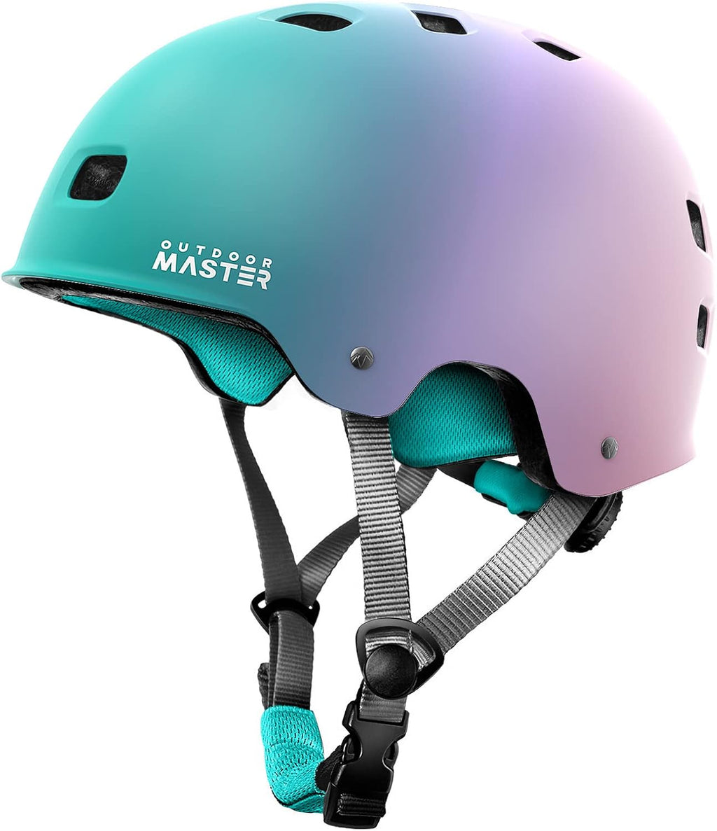 OutdoorMaster - Casco de patineta y ciclismo, dos forros extraíbles...