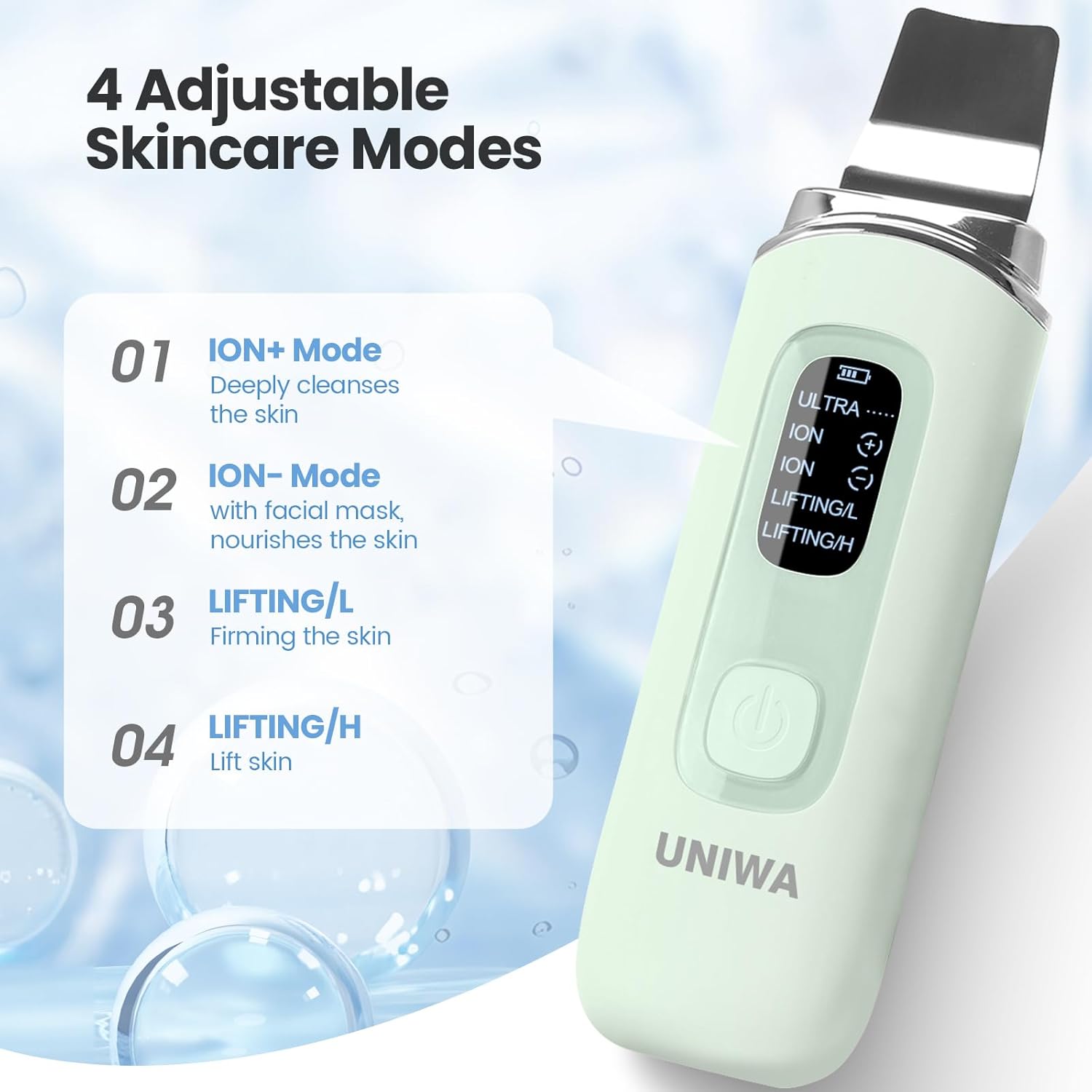 UNIWA Espátula facial para limpiar la piel, limpiador de poros, her...