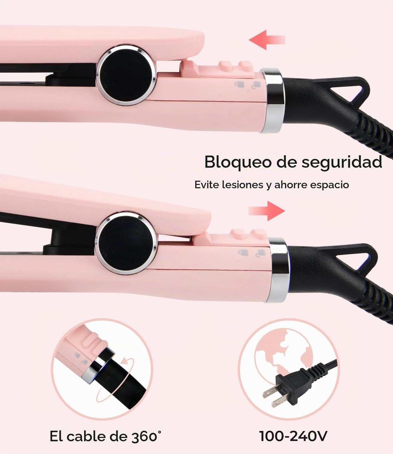 PRITECH Plancha de Cabello Alisadora, Plancha de Titanio con Temper...