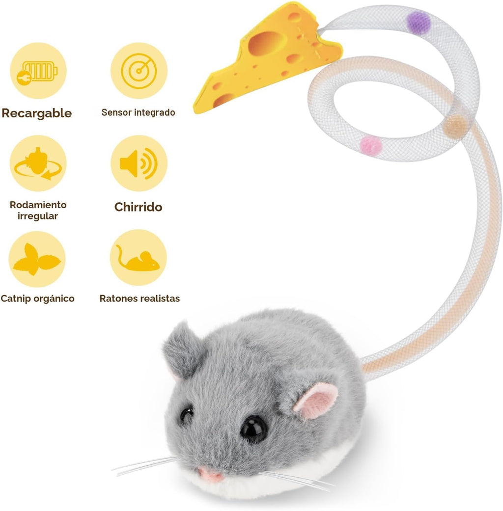 Migipaws MigiMouse - Juguete interactivo para gatos con rodamiento...