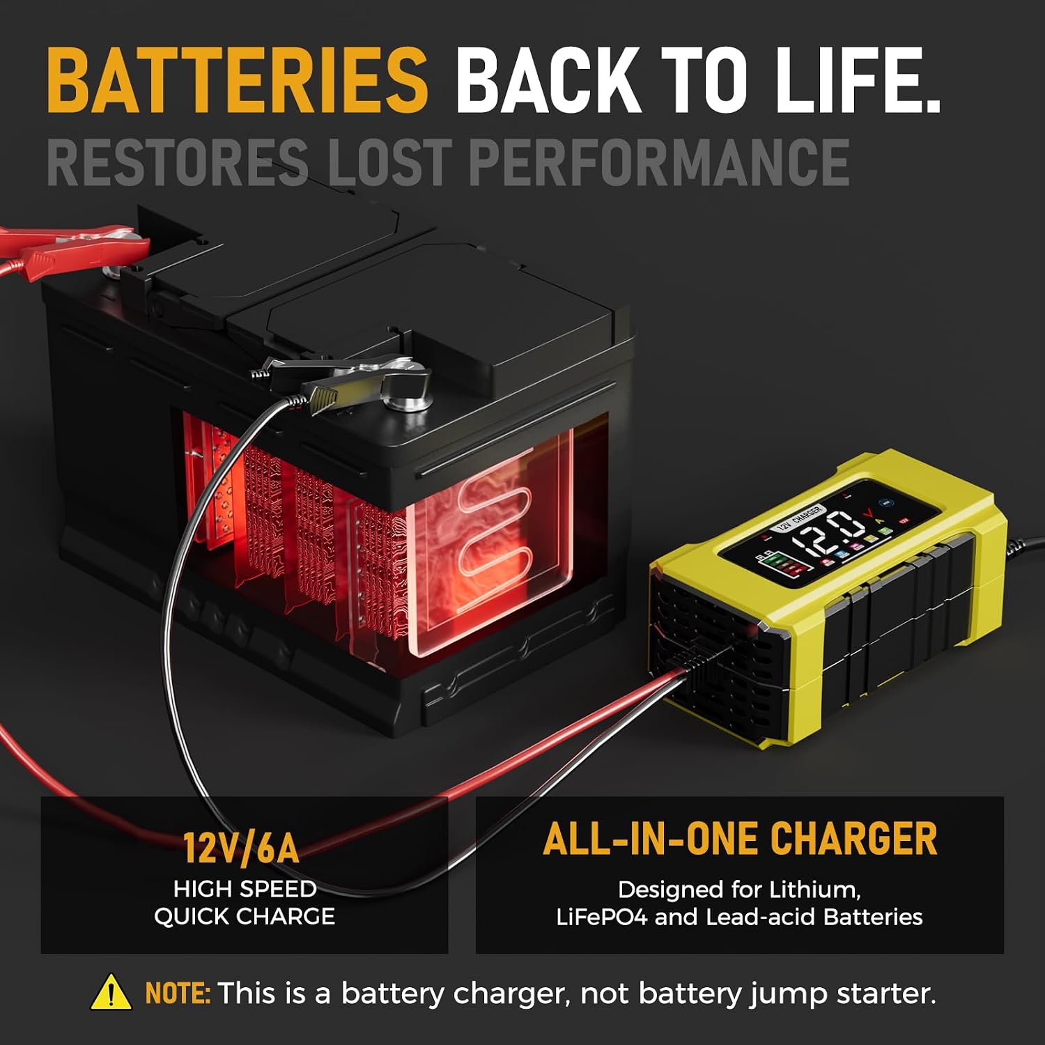 Cargador automático de batería de coche \u2013 12V 0-6A cargador in...