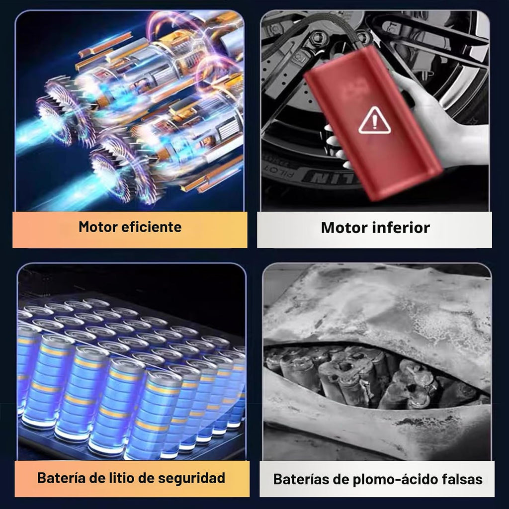 Arrancador de salto con compresor de aire, batería de 8000 A 150 PS...