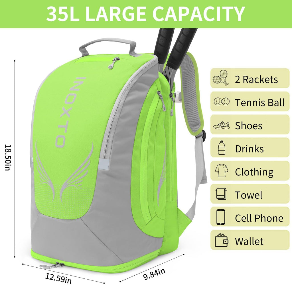 INOXTO Mochila de tenis de 40L para hombres y mujeres, bolsa grande...