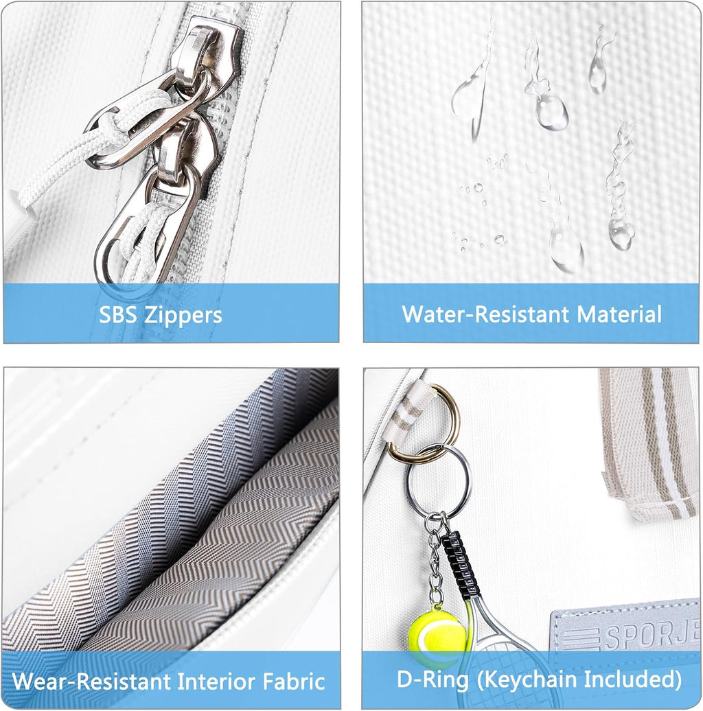 SPORJET Mochila de Tenis con Soporte para 2 Raquetas, Bolsa de Raqu...