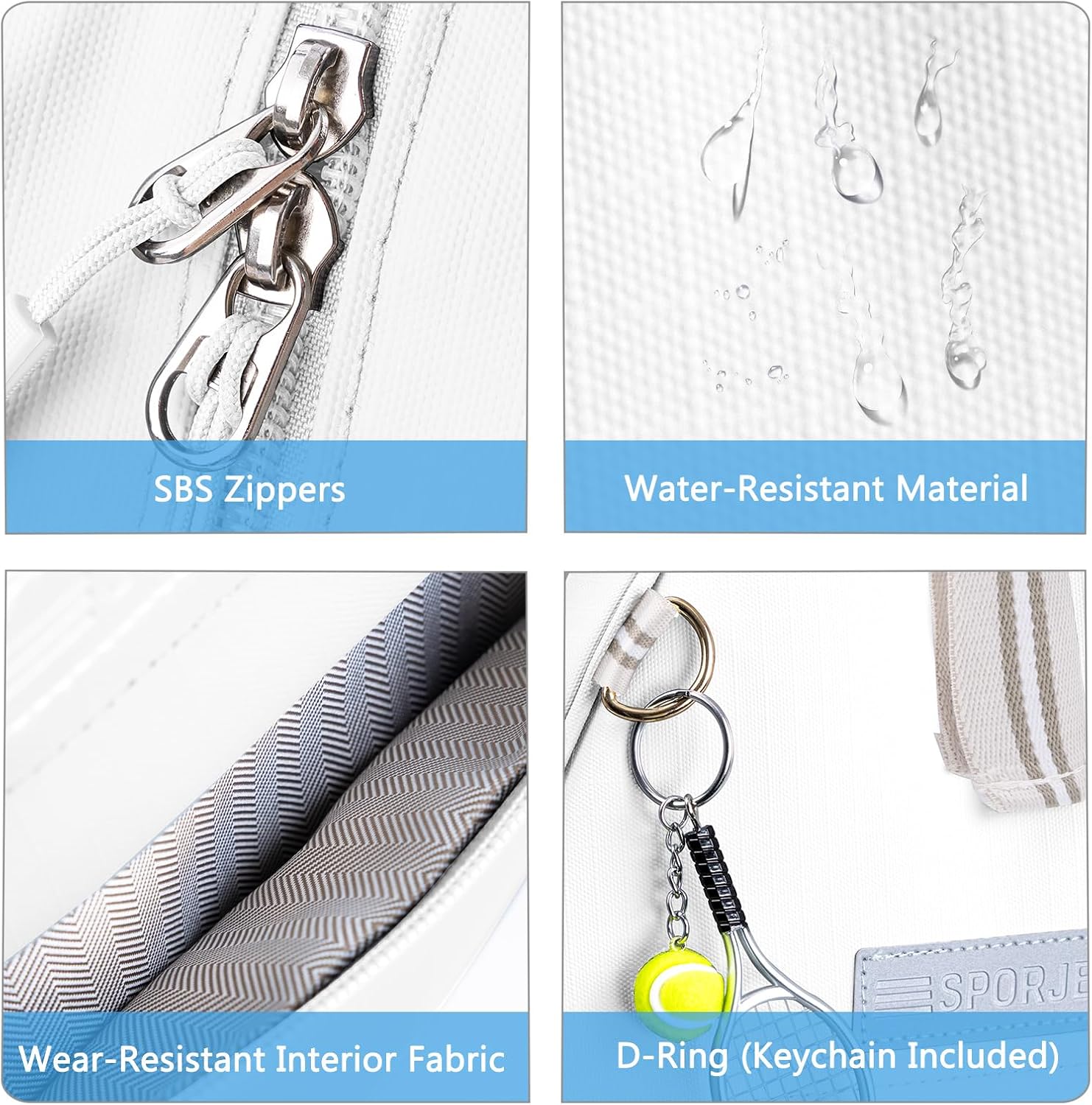 SPORJET Mochila de Tenis con Soporte para 2 Raquetas, Bolsa de Raqu...