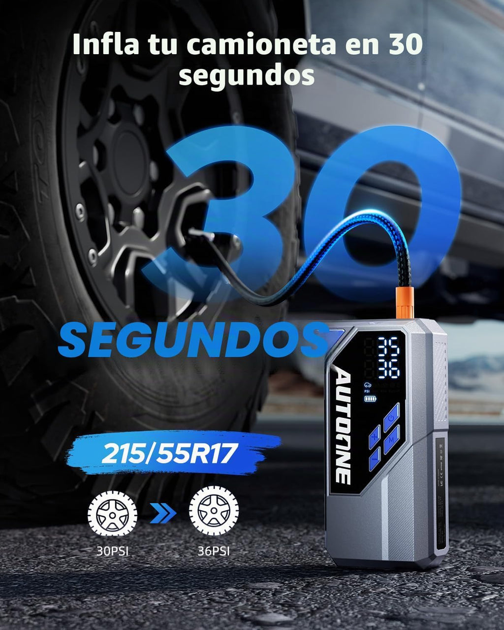 AUTOONE Arrancador de salto de 10000 A con compresor de aire, caja...