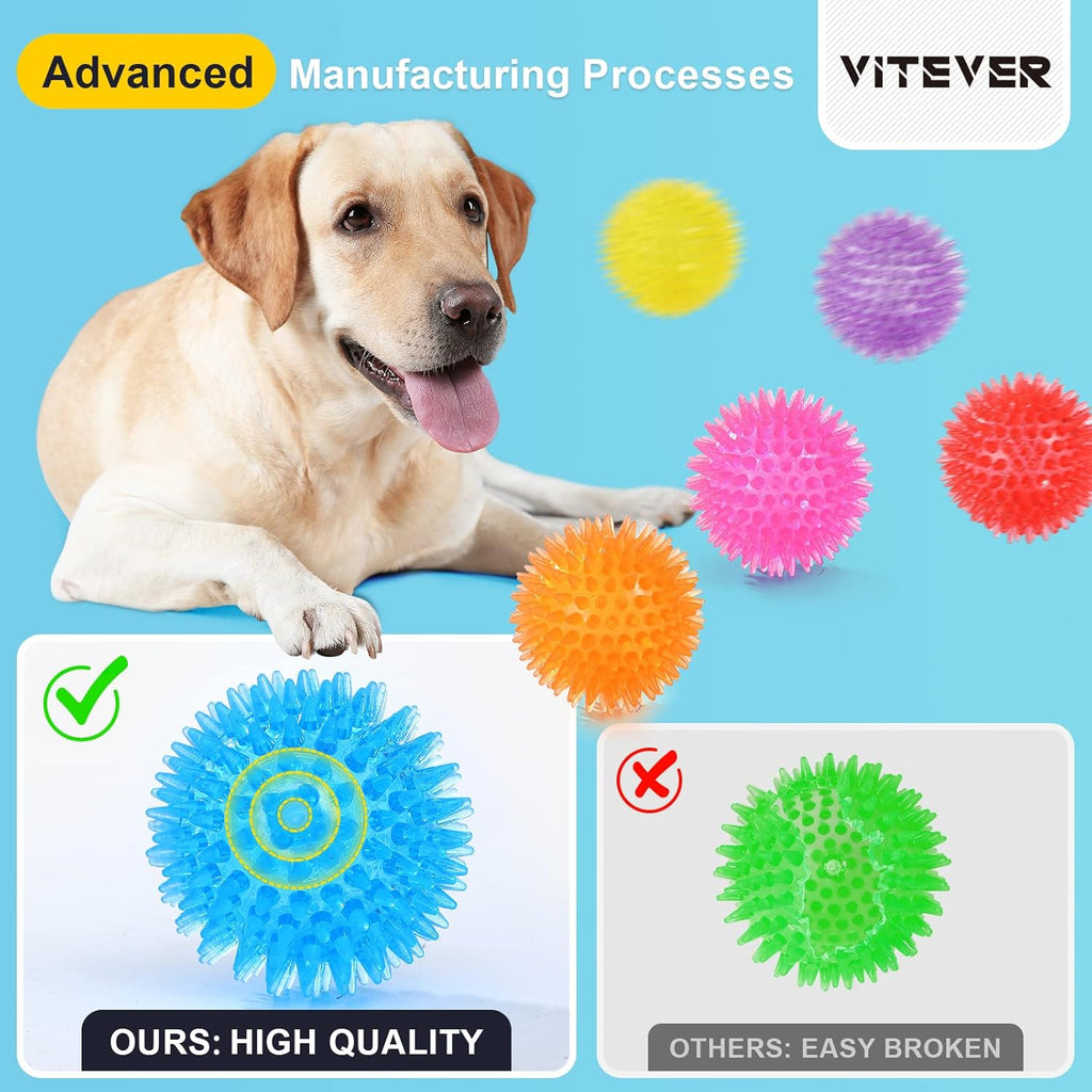 VITEVER Pelotas chirriantes de juguete para perros pequeños y media...