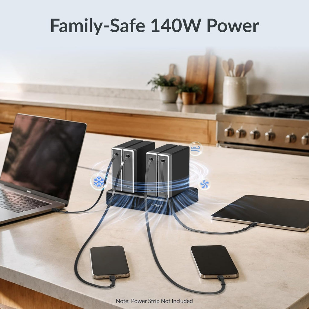 Gitryin Bloque de cargador retráctil de 140 W para MacBook múltiple...