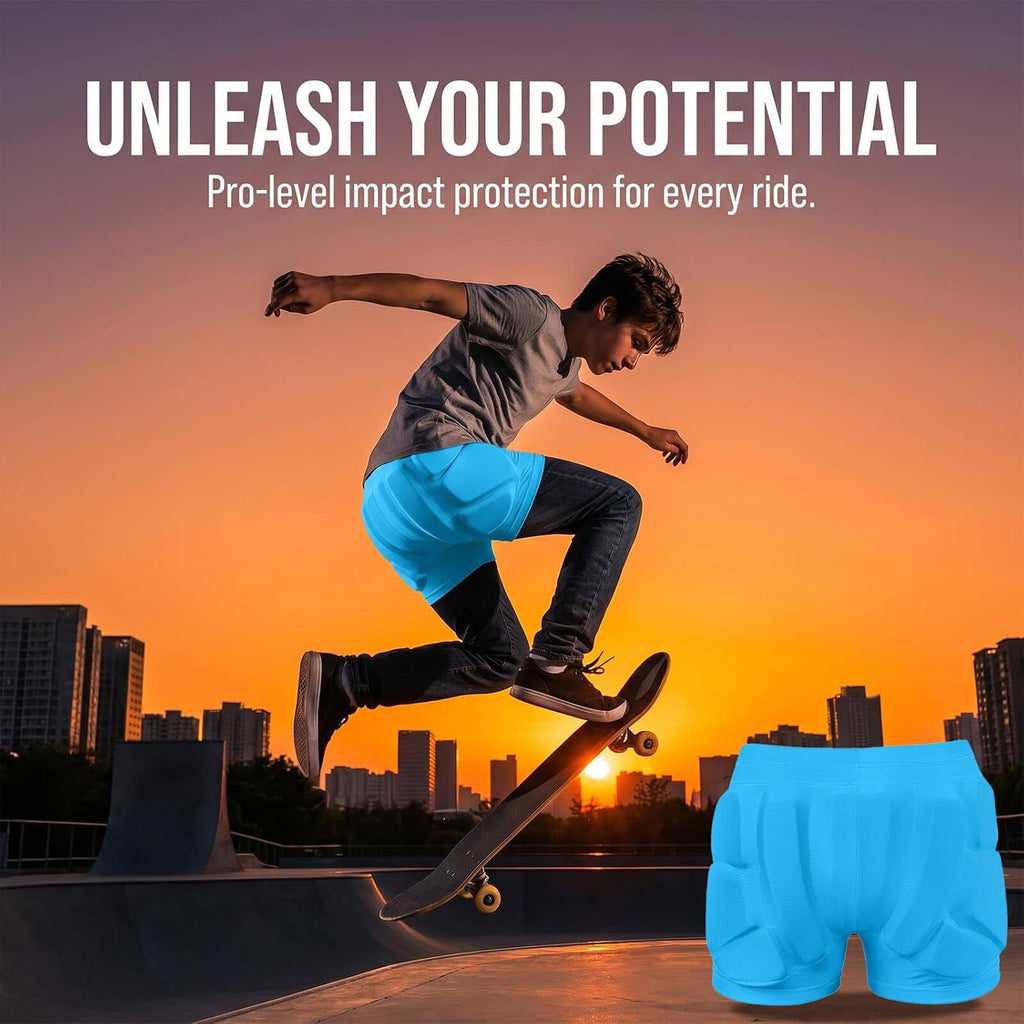 Qinermtyey Pantalones cortos protectores acolchados para niños y jó...