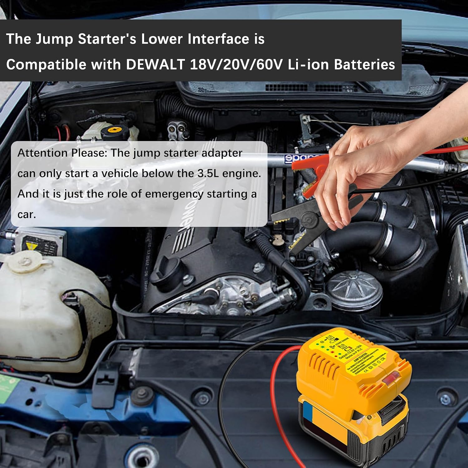 JJXNDO Adaptador de Arrancador Auxiliar para Batería Li-ion de 20V\...
