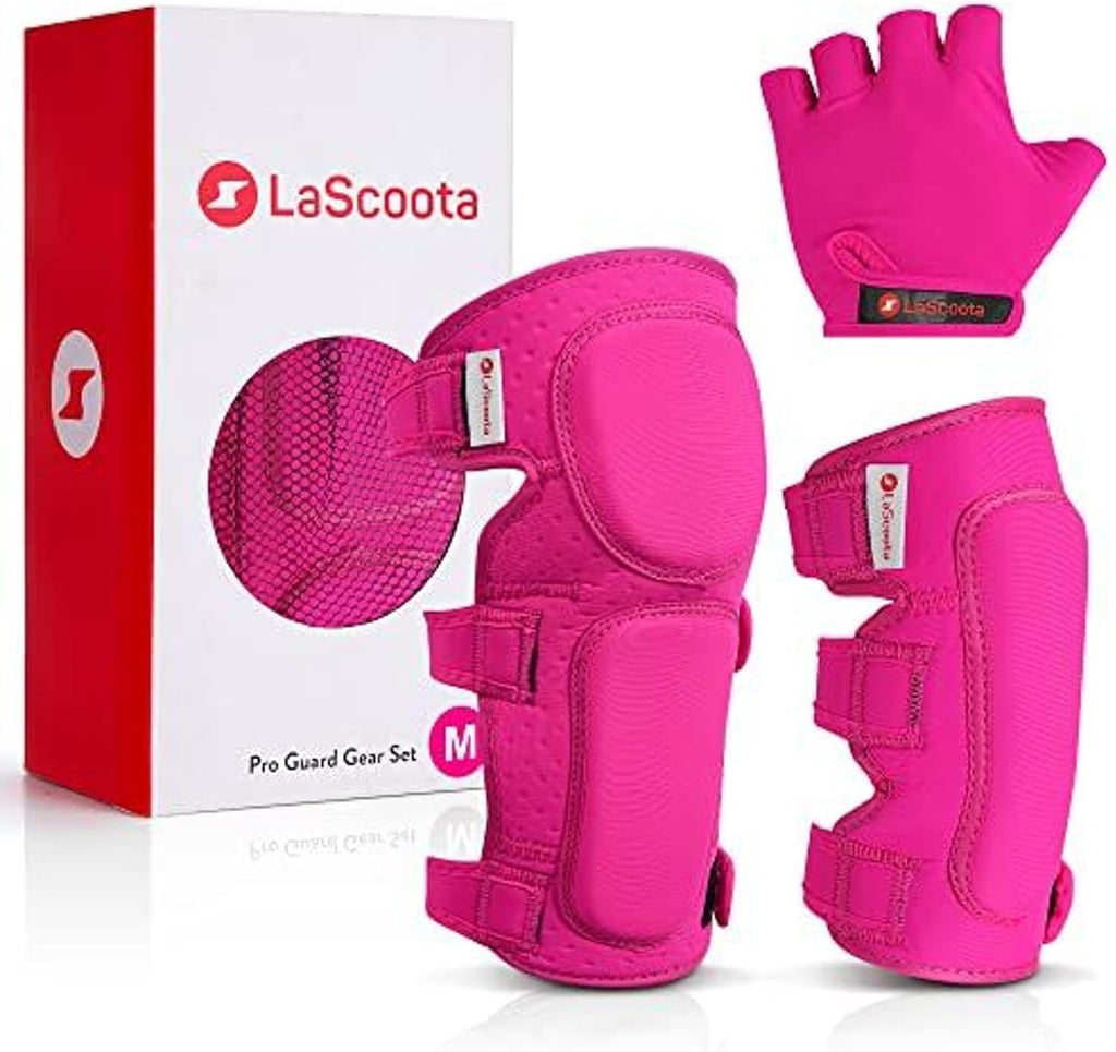 LaScoota Juego de rodilleras y coderas para niños | Guantes protect...