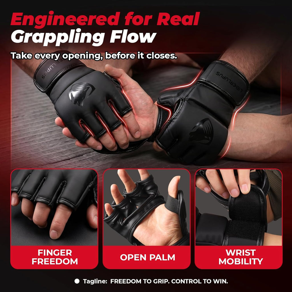 LIBERLUPUS Guantes de entrenamiento de MMA para hombres, guantes de...