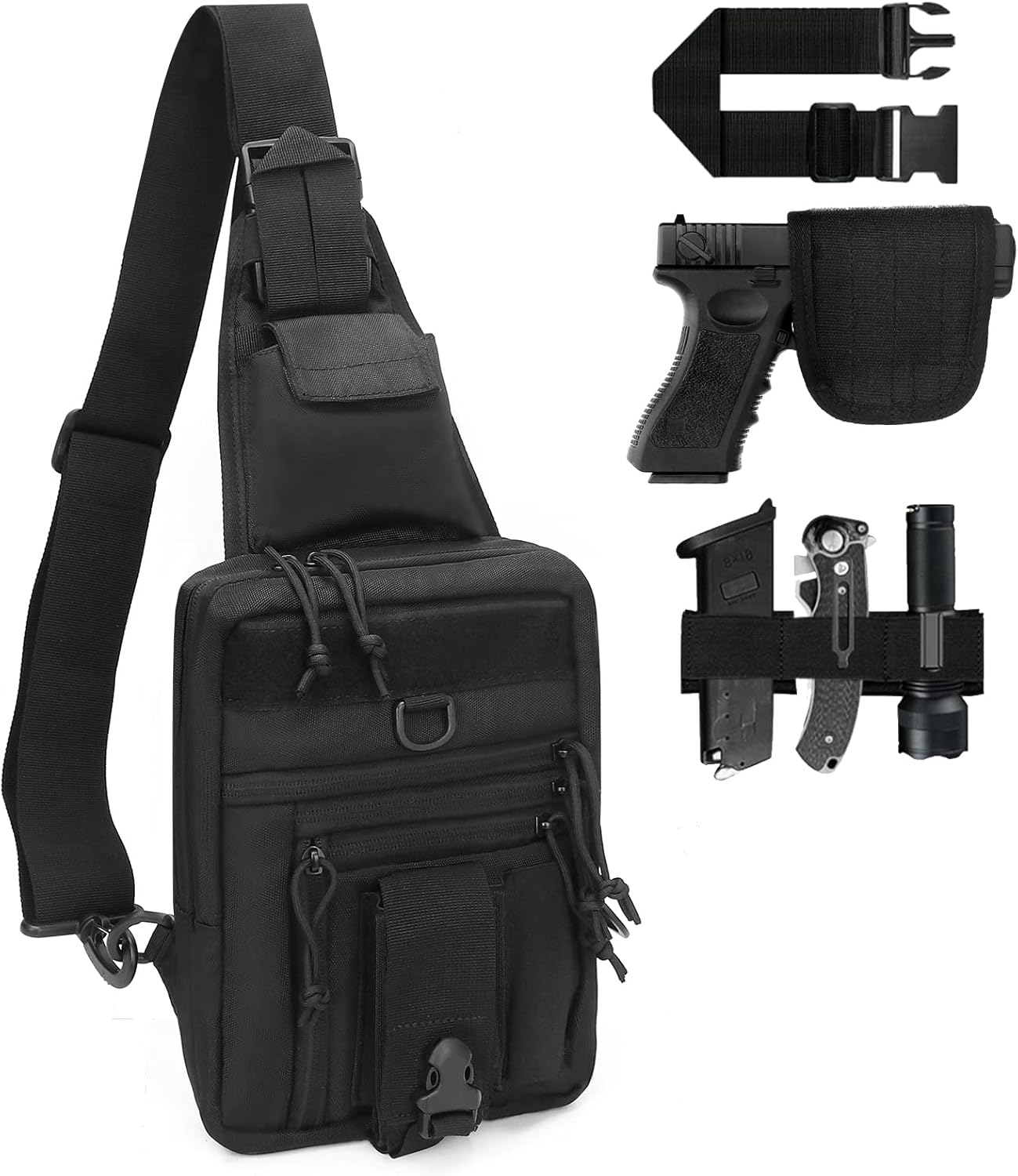 Bolso táctico LarKoo para pistola en el pecho, con funda oculta, pa...