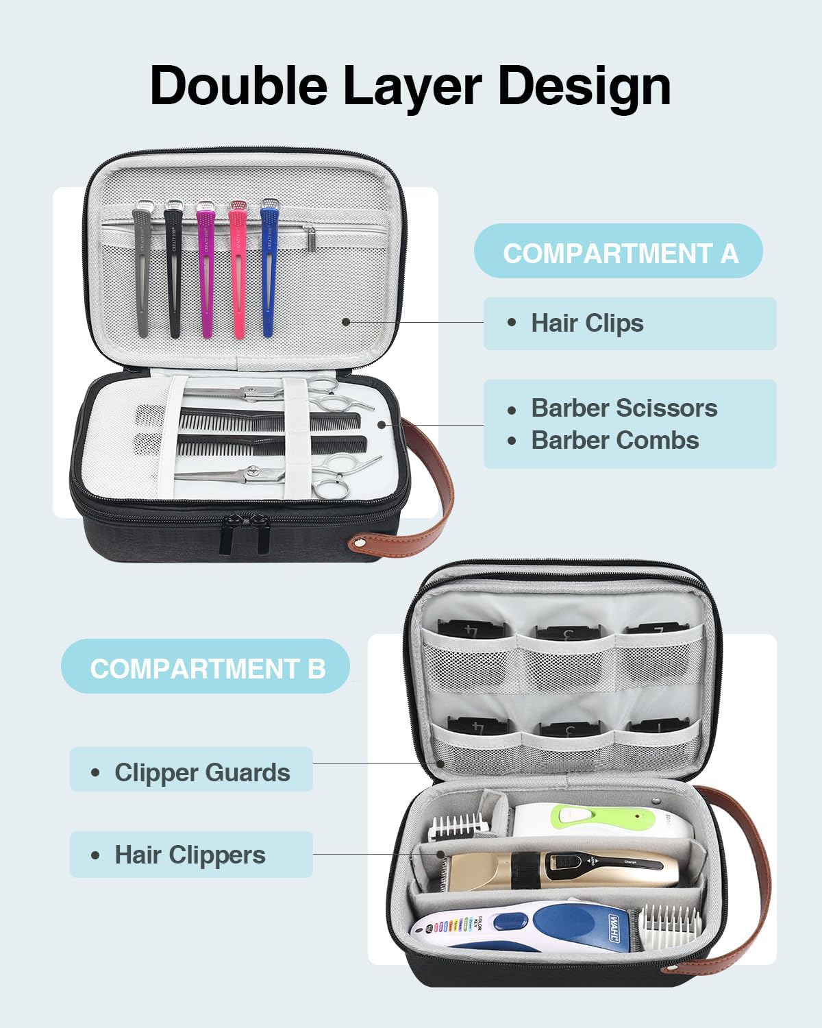 Luxtude Estuche para cortapelos, maletines portátiles de viaje para...