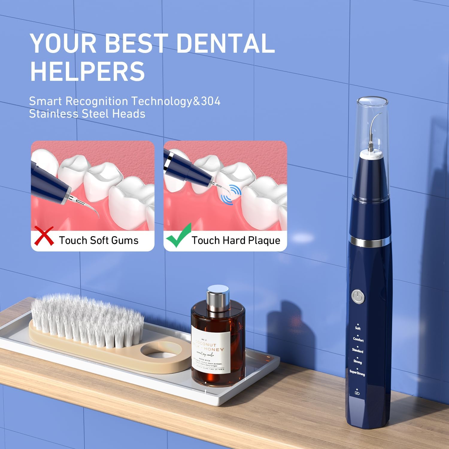 Eliminador de placa\/sarro para dientes, kit de limpieza dental de...
