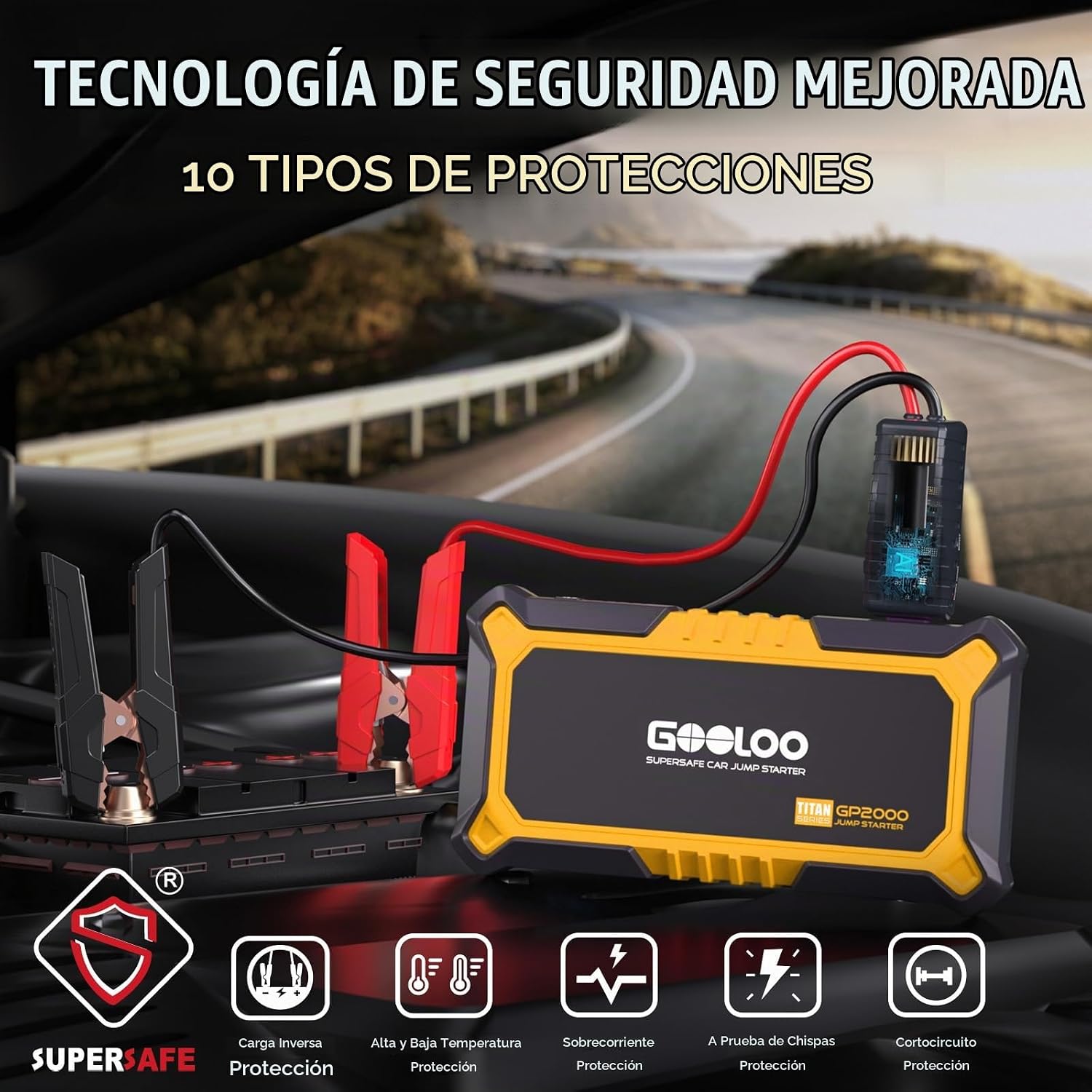 GOOLOO Nuevo arrancador GP2000 2000A Paquete de batería de arranque...