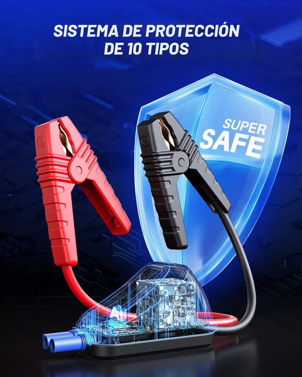 AUTOONE Arrancador de batería de coche de 6000 A hasta todos los mo...