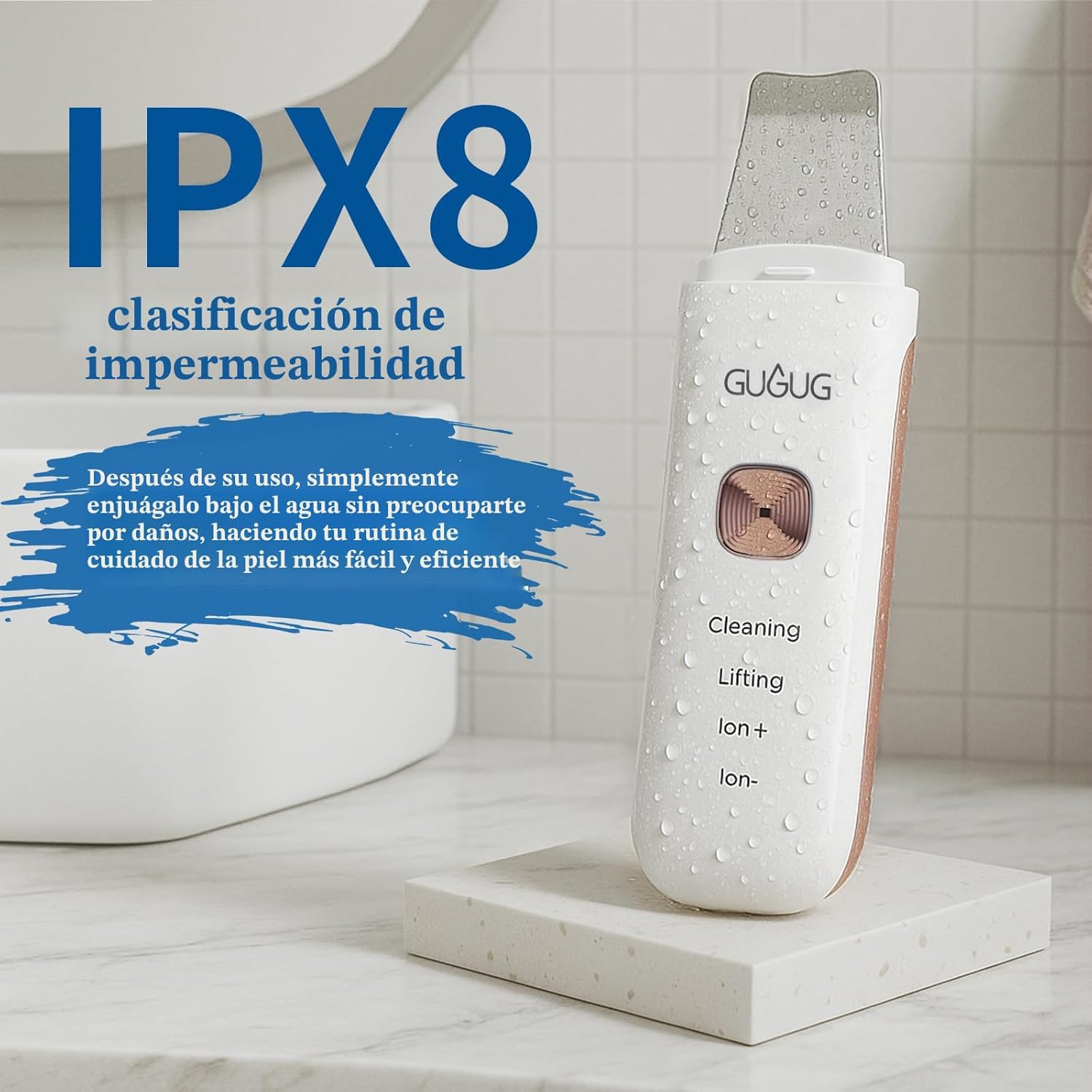 GUGUG Raspador de Piel 4 en 1 Espátula Facial Impermeable para Limp...