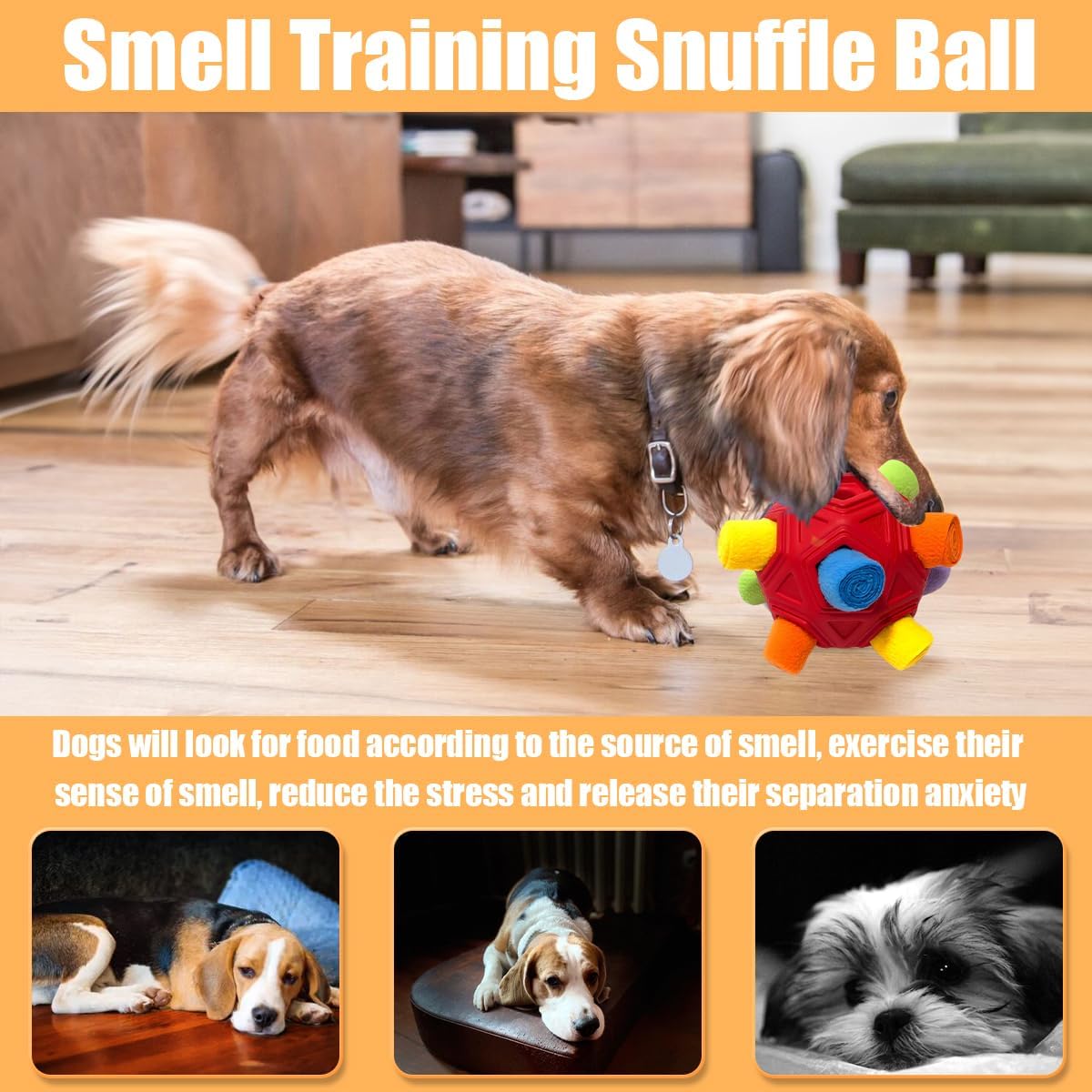 Pelota de olfateo para perros, juguetes interactivos para perros qu...