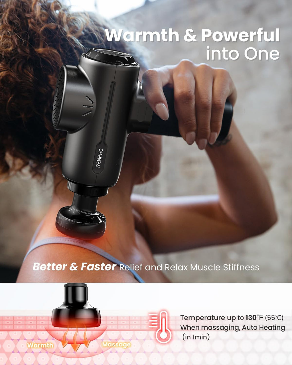 RENPHO Active+ Pistola de masaje térmica con calor, regalos del día...