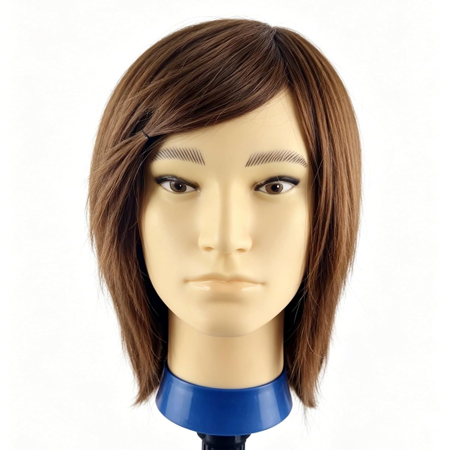 Cabeza de maniquí para hombre con cabello humano, cabeza de maniquí...