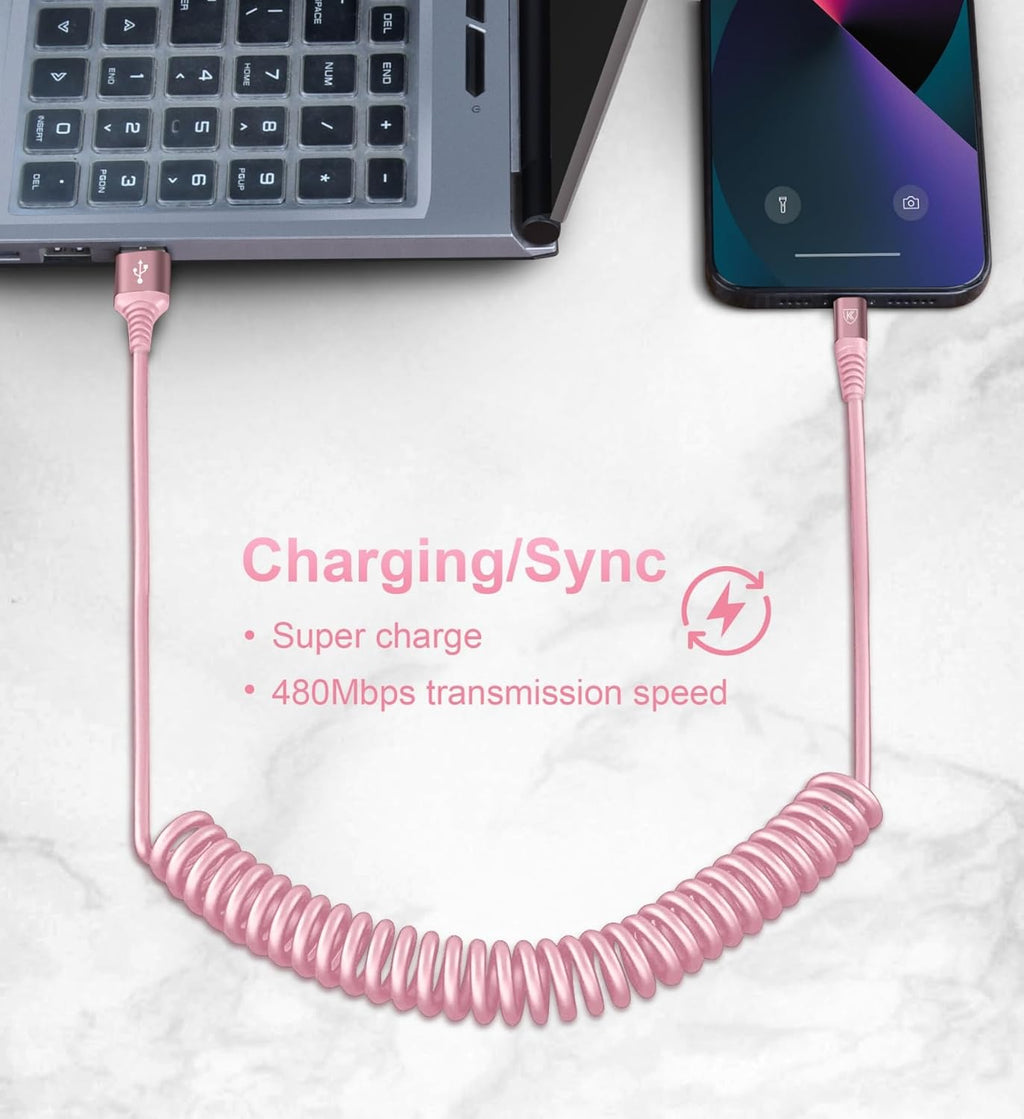 Cable de carga para iPhone para automóvil de 3 pies, paquete de 2 c...