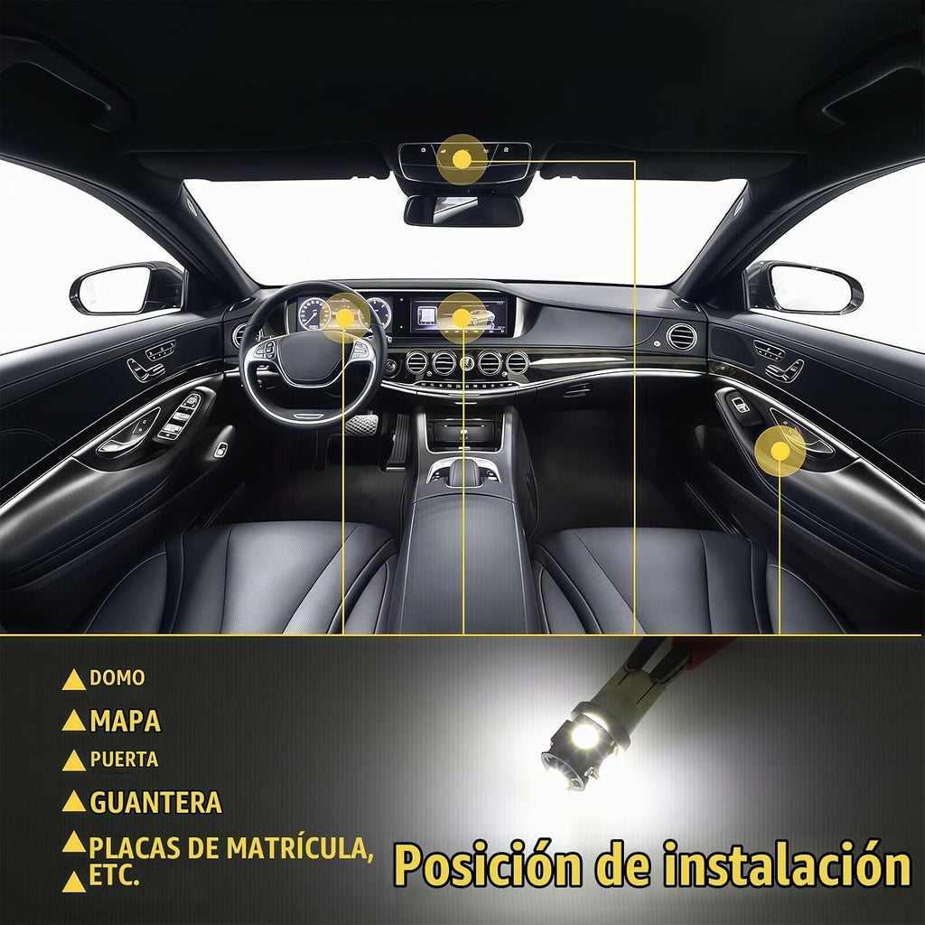 AMZAUTO Luces LED para Coche 70 PIEZAS Kit de Bombillas LED Interio...