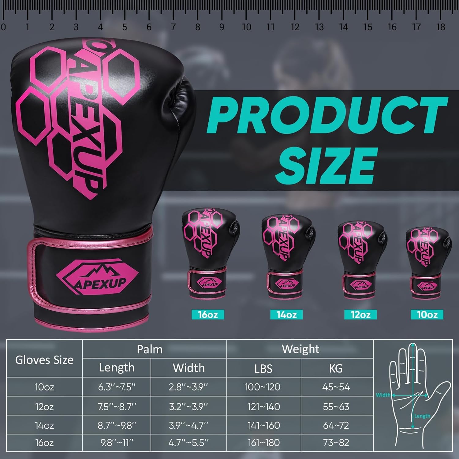 APEXUP Guantes de boxeo para hombres y mujeres, guantes de entrenam...