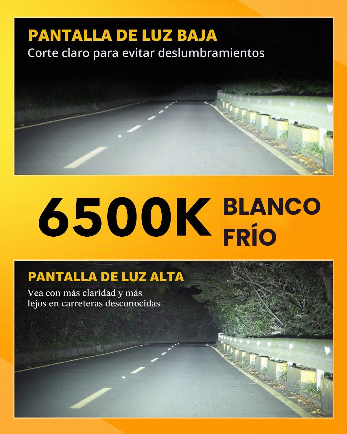 OXILAM Bombilla LED H7, 60,000 lúmenes, 10 veces más brillante, 650...