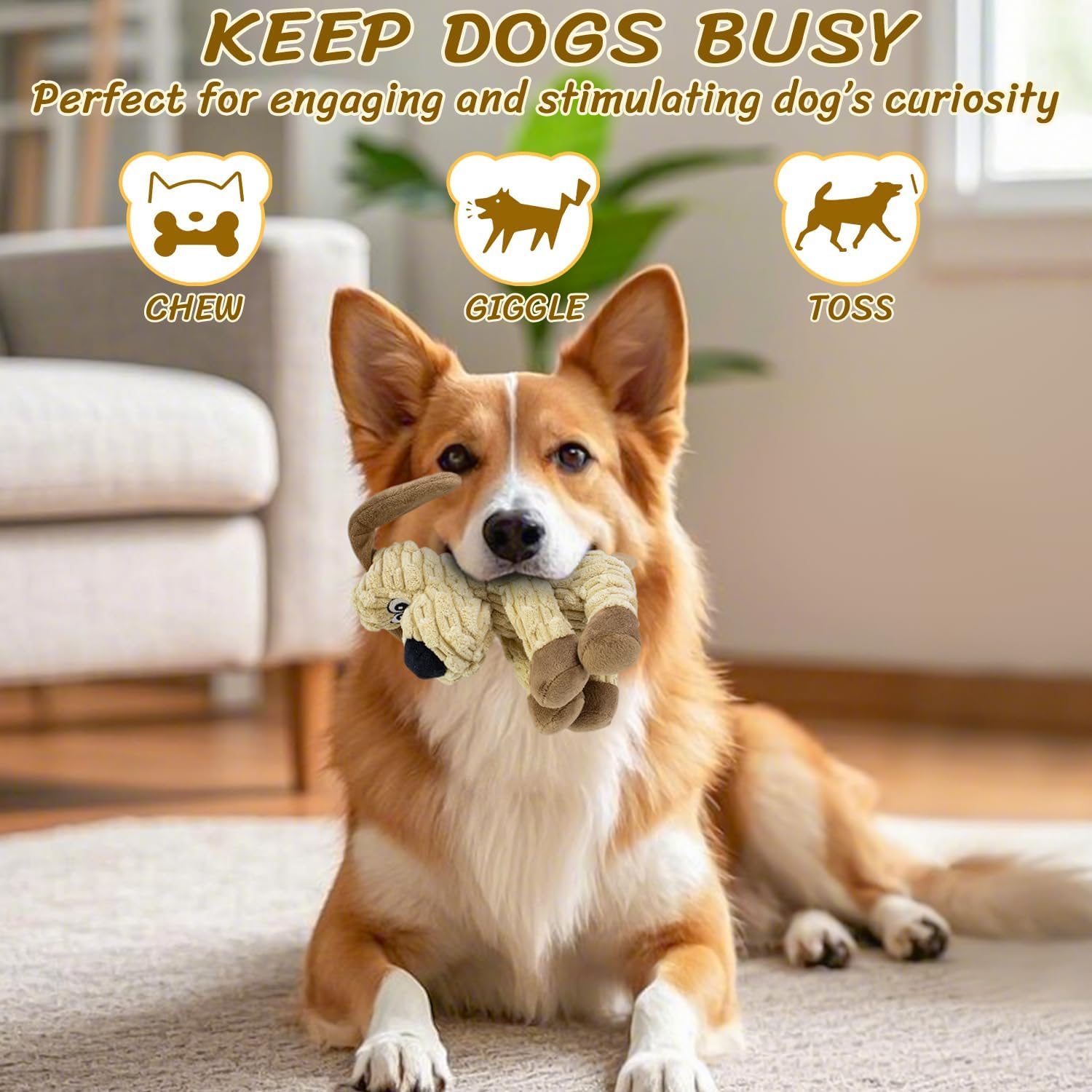 MeetYooo Juguetes de peluche chirriantes para perros, juguete para...