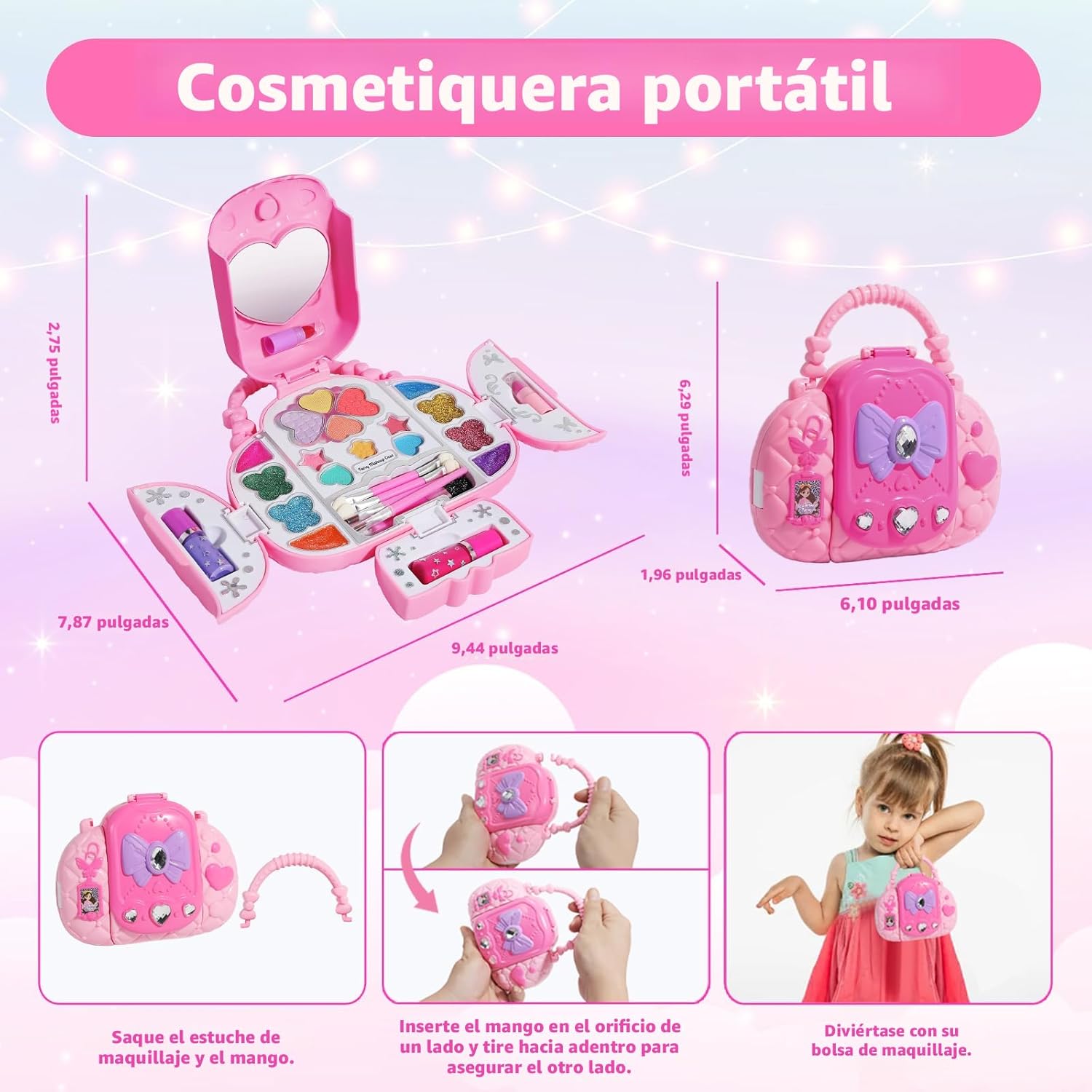 Topsolid Kit de Maquillaje Infantil con Espejo - Juego de Maquillaj...