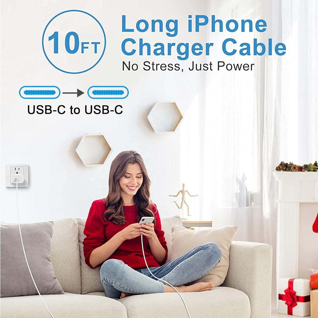 Cargador para iPhone 15 16 de carga rápida, cable USB C a USB C ext...